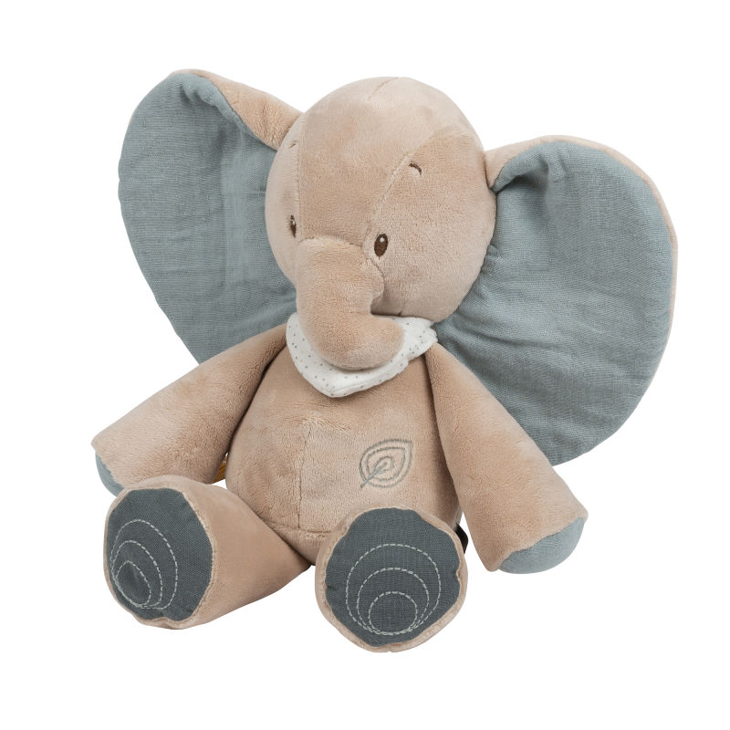  - luna et axel - peluche axel léléphant vert marron 30 cm 